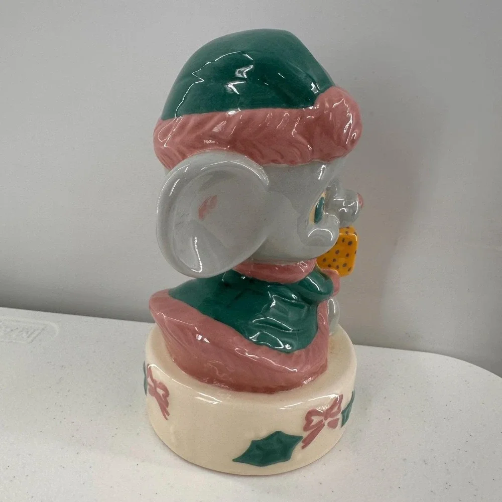 Vintage Christmas Ceramic Mouse‎ Figurine 7